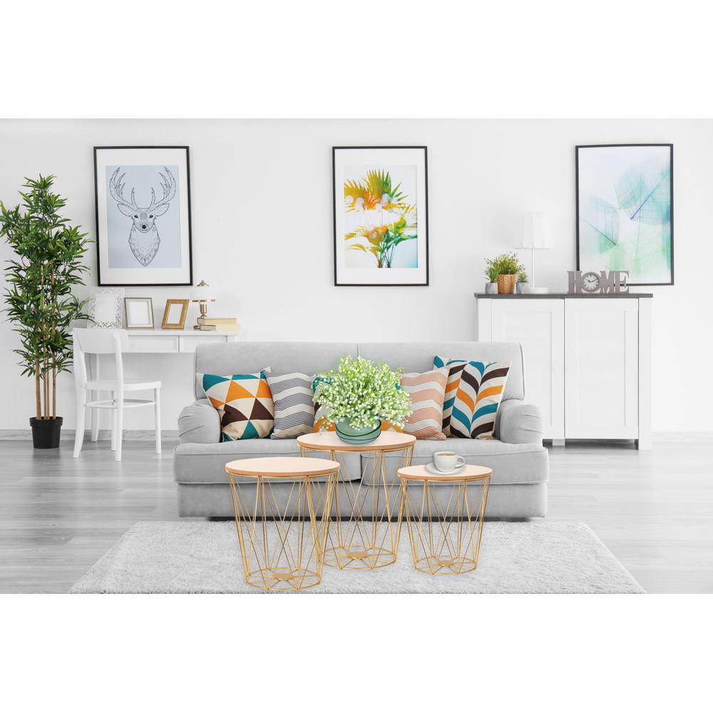 Komplet  trzech stolików drucianych TWINS gold