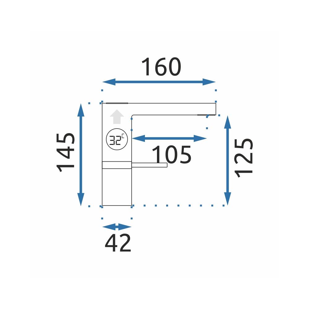 Rea Amar LCD crna niska slavina za umivaonik