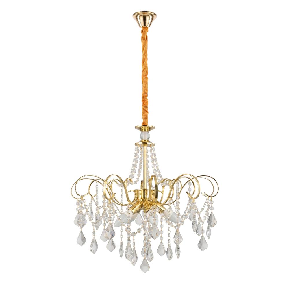 Lampa Wisząca z Kryształami SWE081-CP 60cm Złota