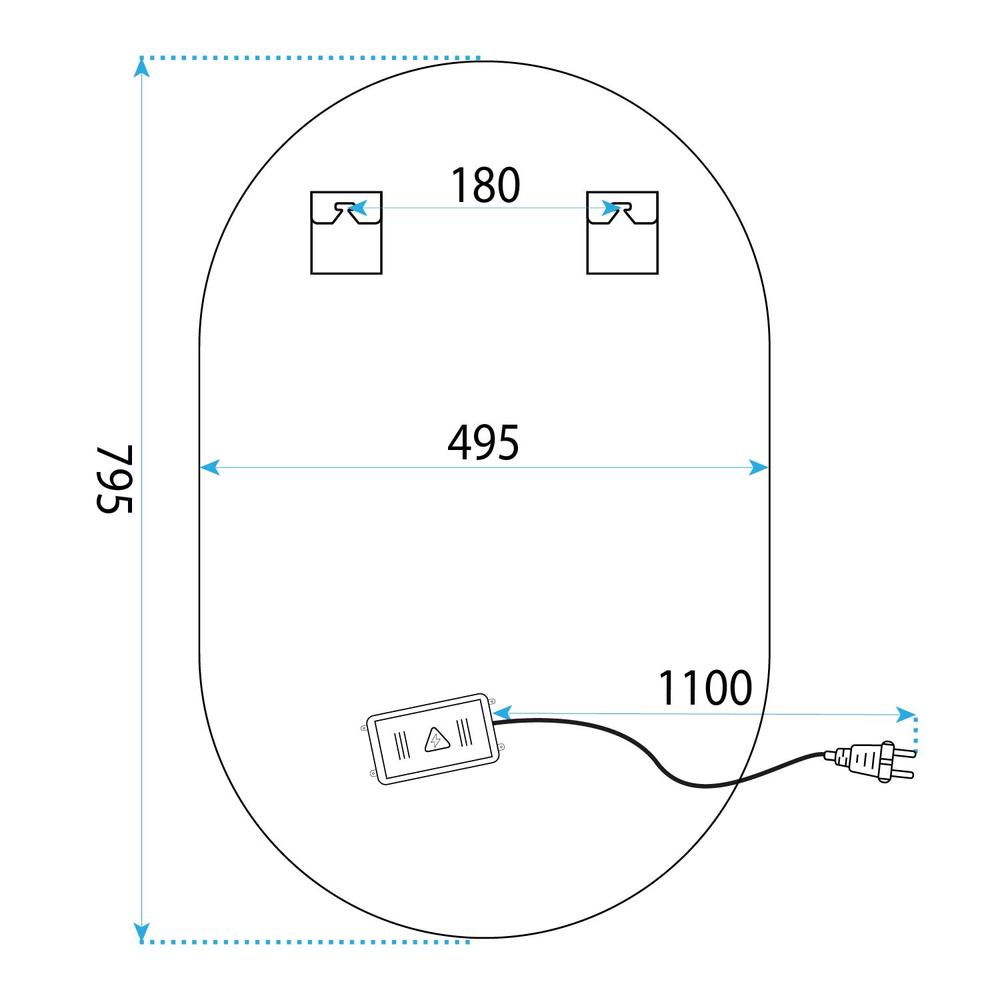 Mirror LED 50x80cm S027
