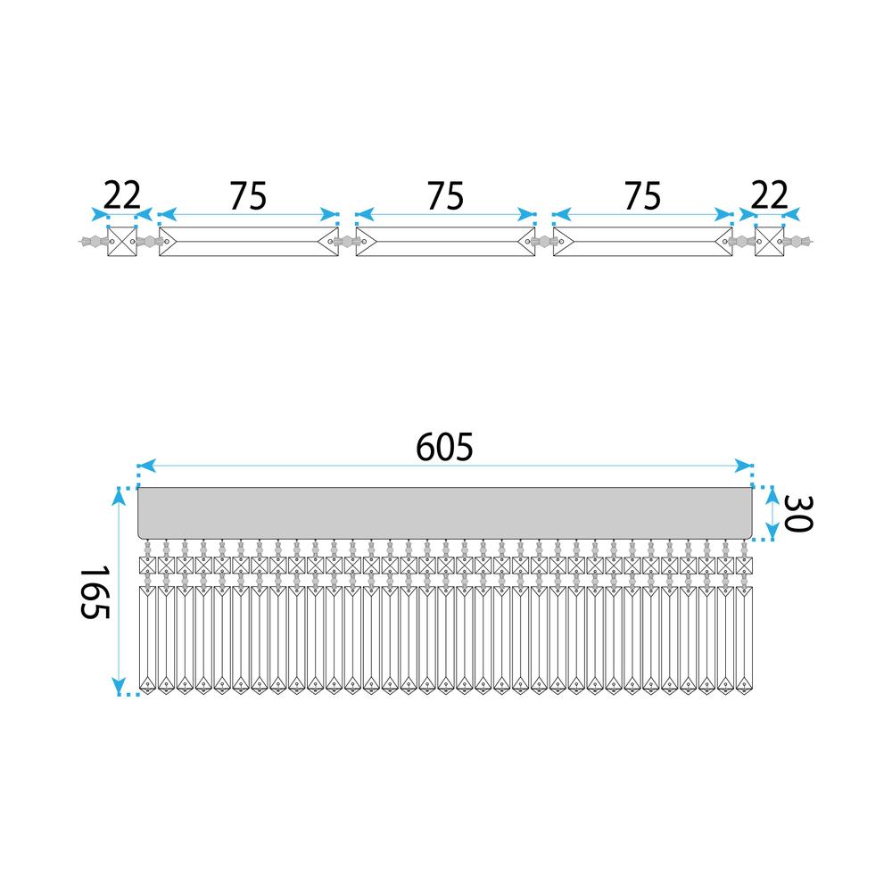 Lampe APP1729-8C 60 cm Gold