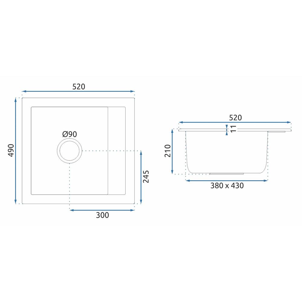 Fregadero granit Rino black moteado