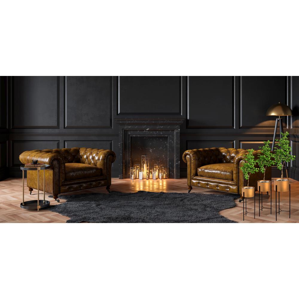 Zestaw 3 Złoto-Czarnych Kwietników Metalowych