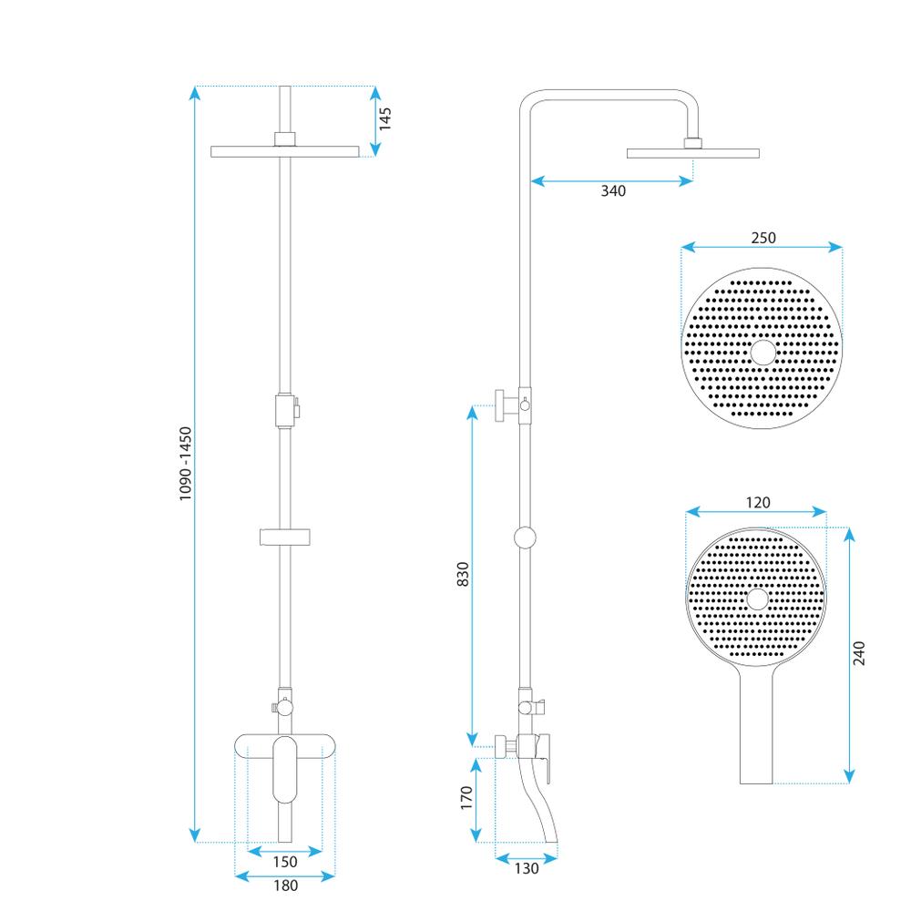 Shower set REA DROP Titan