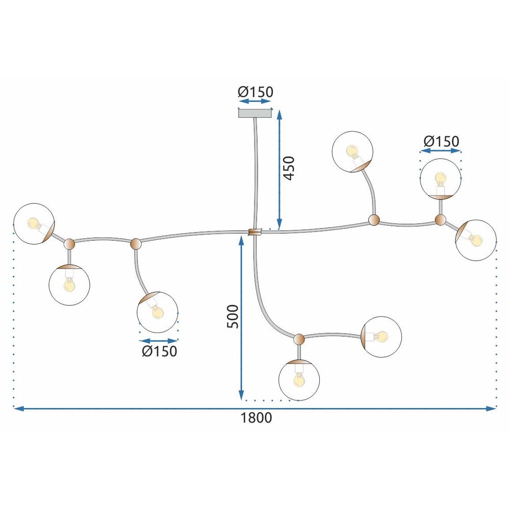 Deckenleuchte BLACK MAT APP1673-8CP