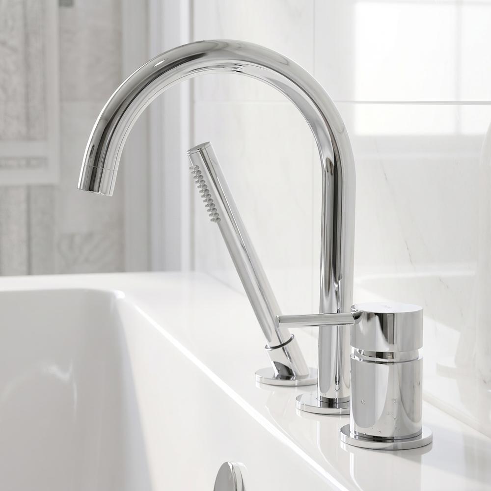 Bateria Wannowa 3-otworowa Rea Lungo Chrom