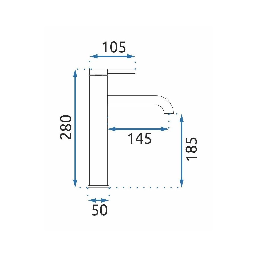 Rubinetto da lavabo Rea Spot Brush Nickel High