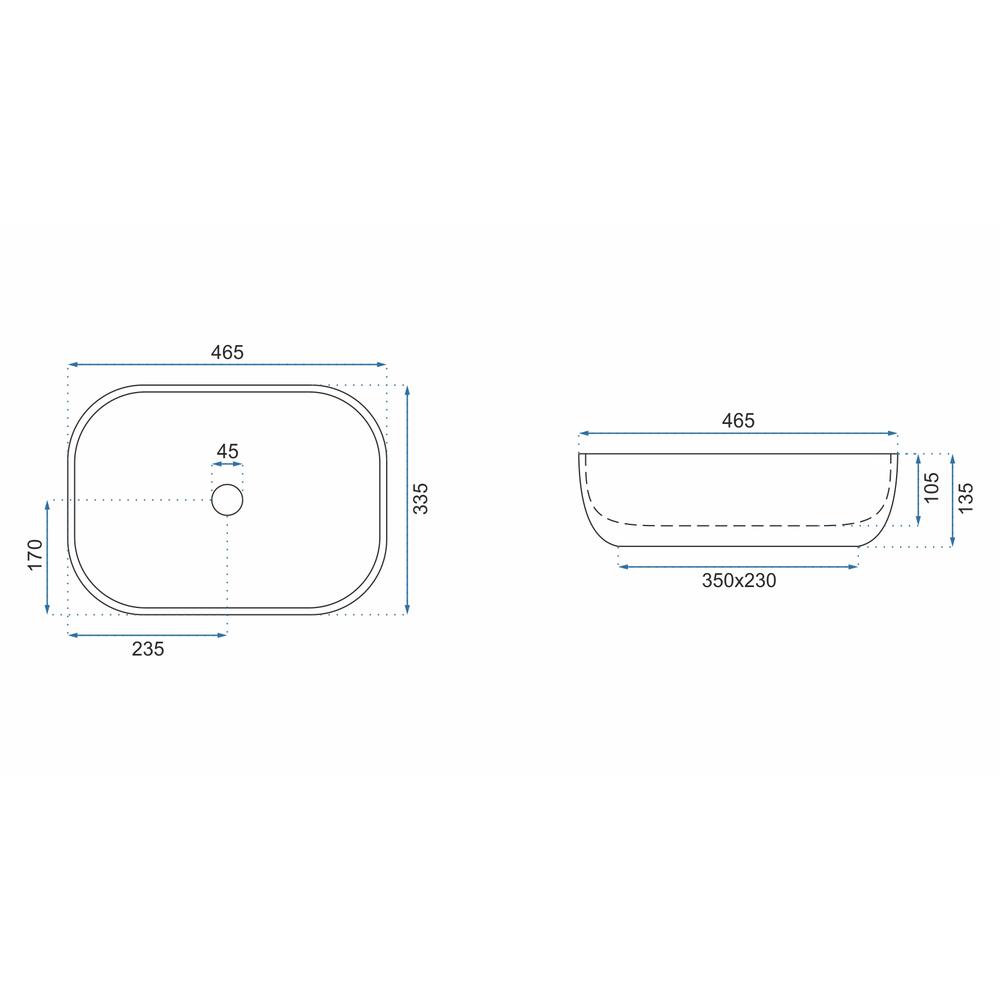 Vasque à poser Rea Livia Grey