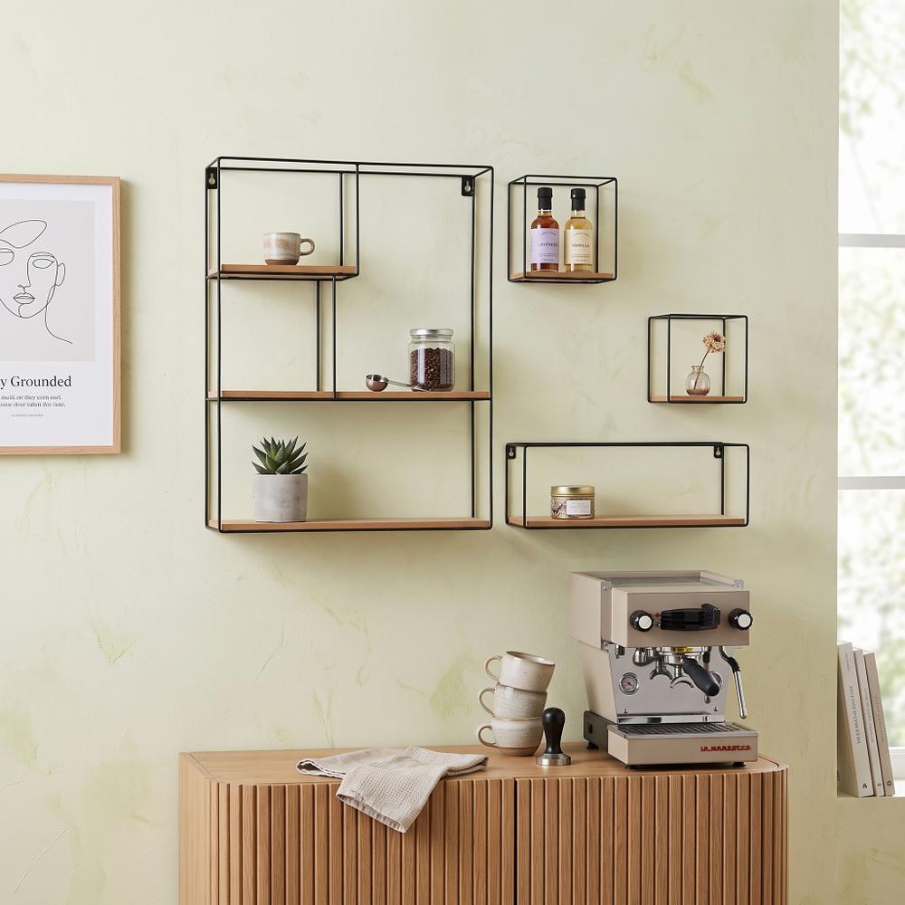 Zestaw 4 półek ściennych LOFT Metalowe Industrial 391883