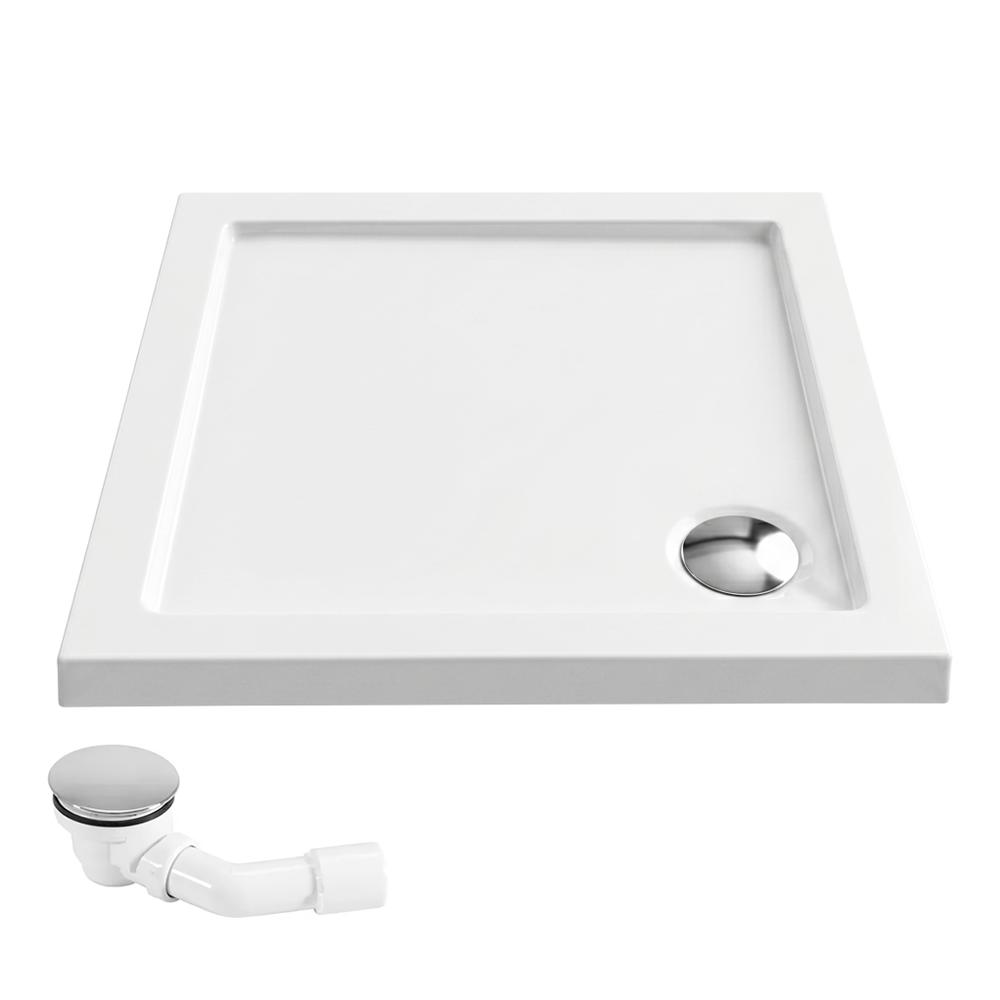 Dušas paliktnis Rea Belmond White 80x80 Chrome