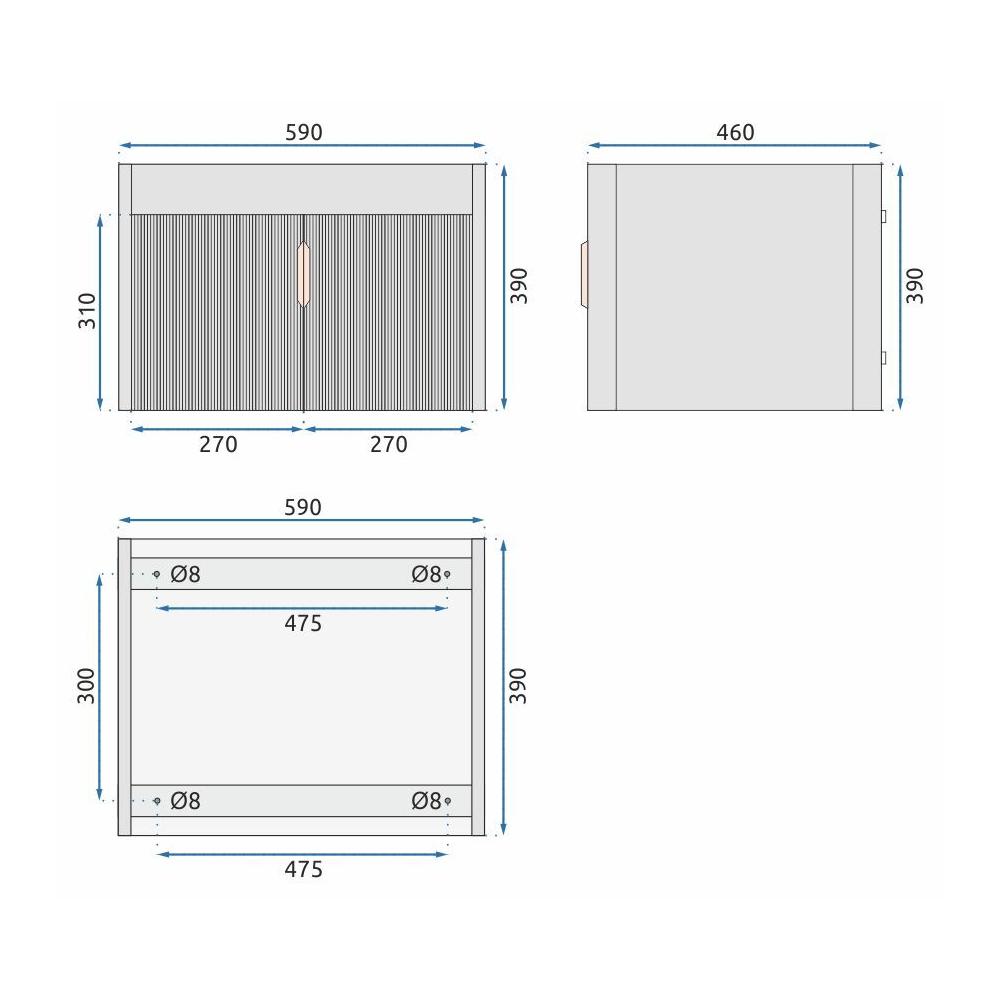 Conjunto de móveis de banheiro Astor 60cm Grey