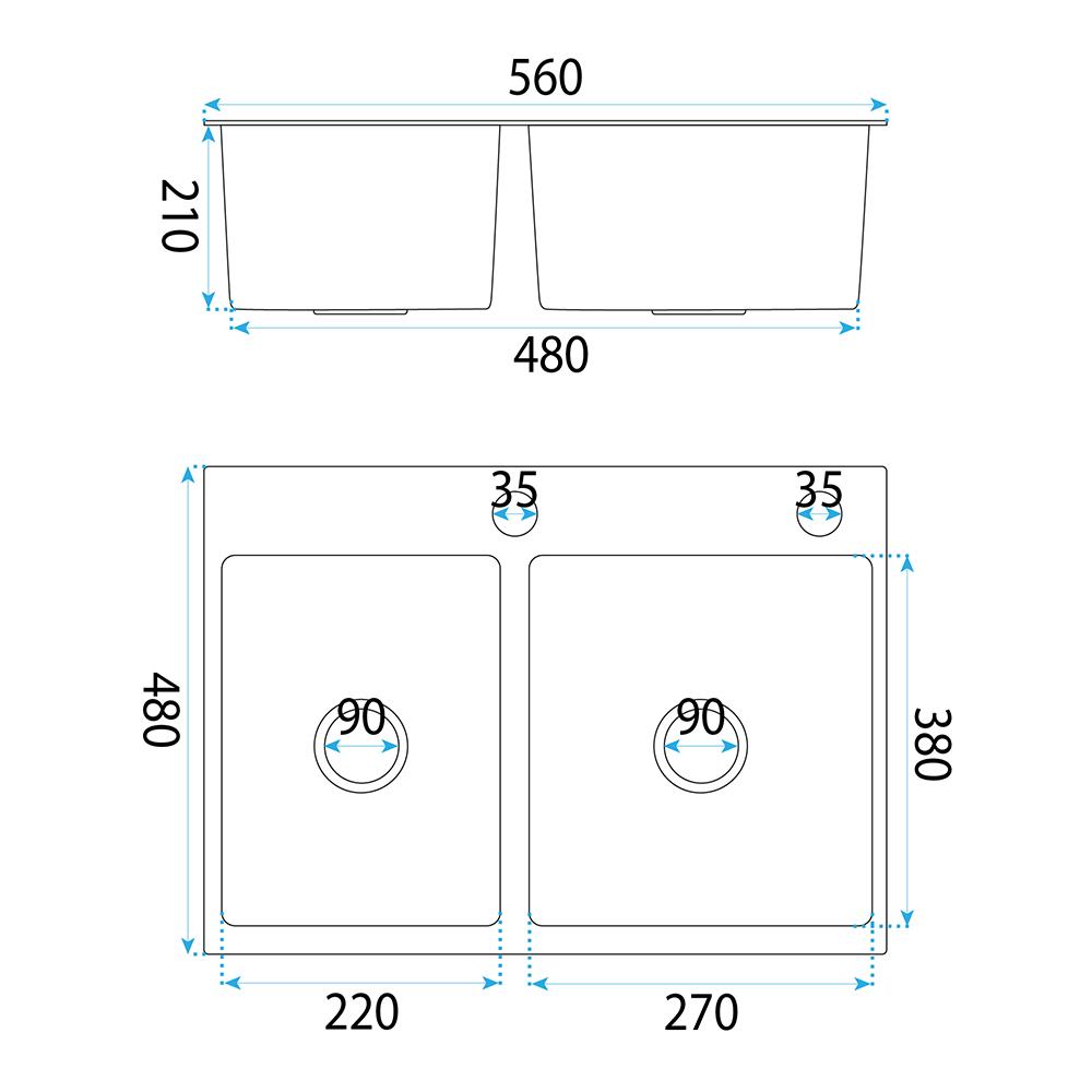 Čelični sudoper Toby  BRUSH GOLD