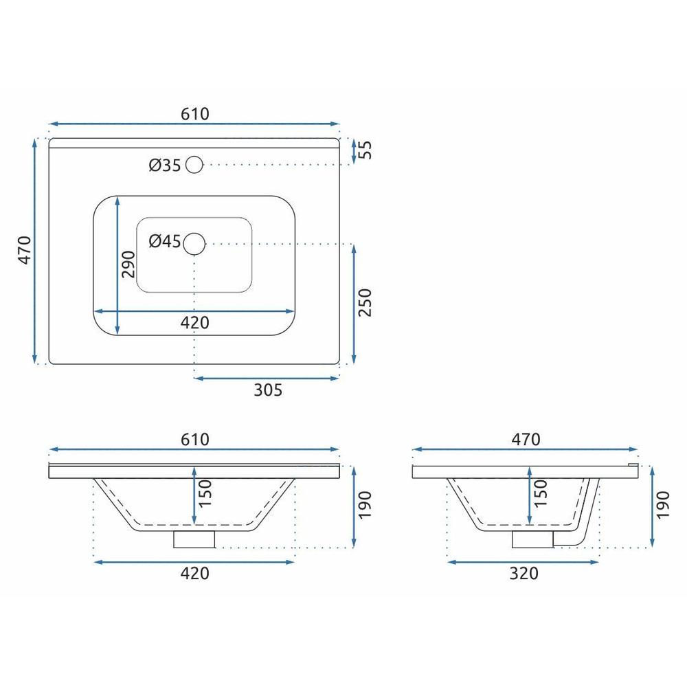 Set kupaonskog namještaja s umivaonikom Mario 60cm Grey