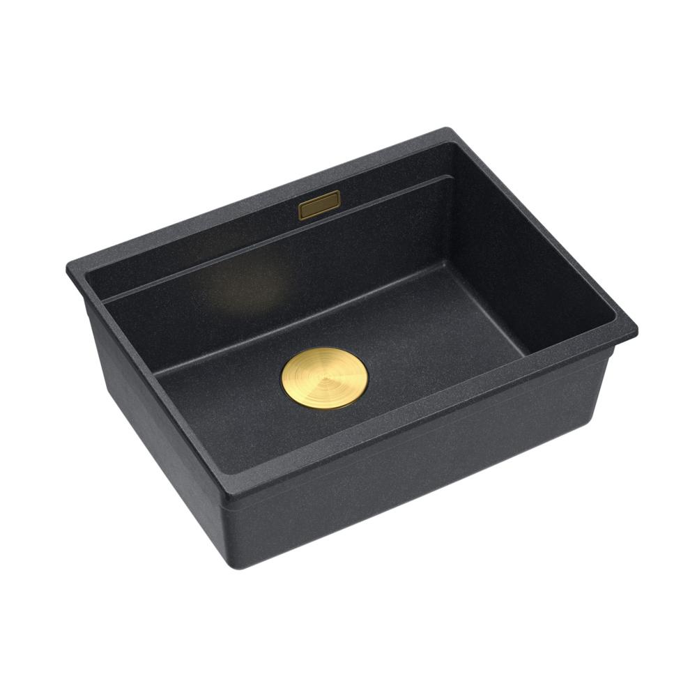 évier en granit Logan 100 Black Metallic