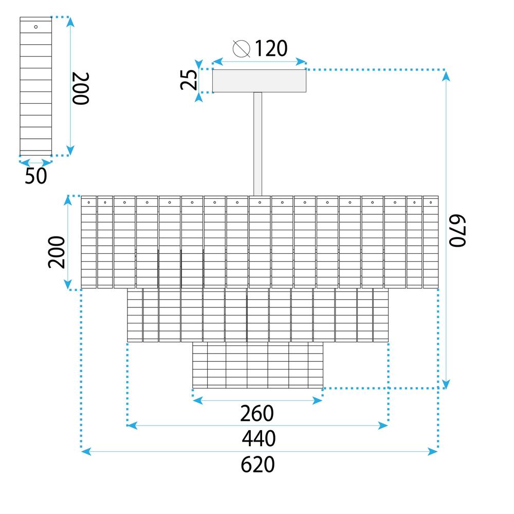 Hängelampe für die Decke APP1678-8CP Grau