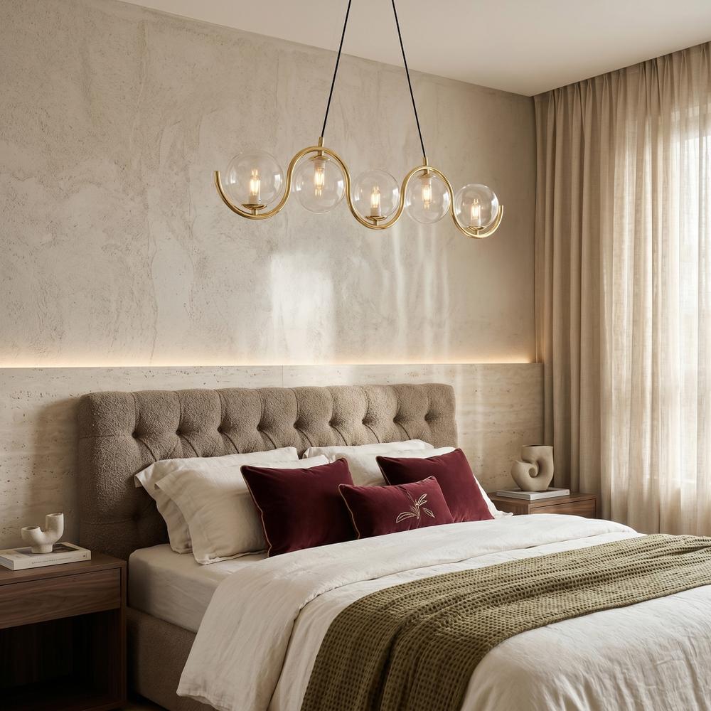 LAMPA SUFITOWA WISZĄCA APP1440-5CP Złota