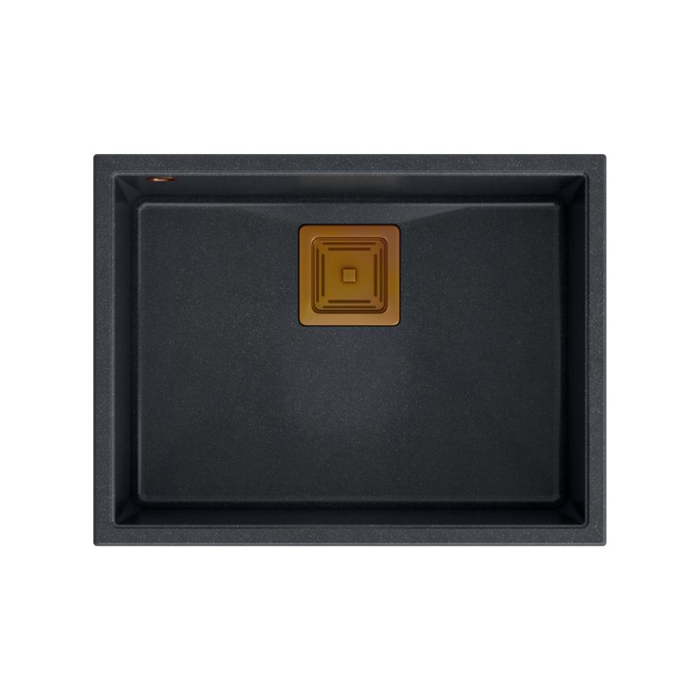 гранитная мойка DAVID 50 Black Metallic