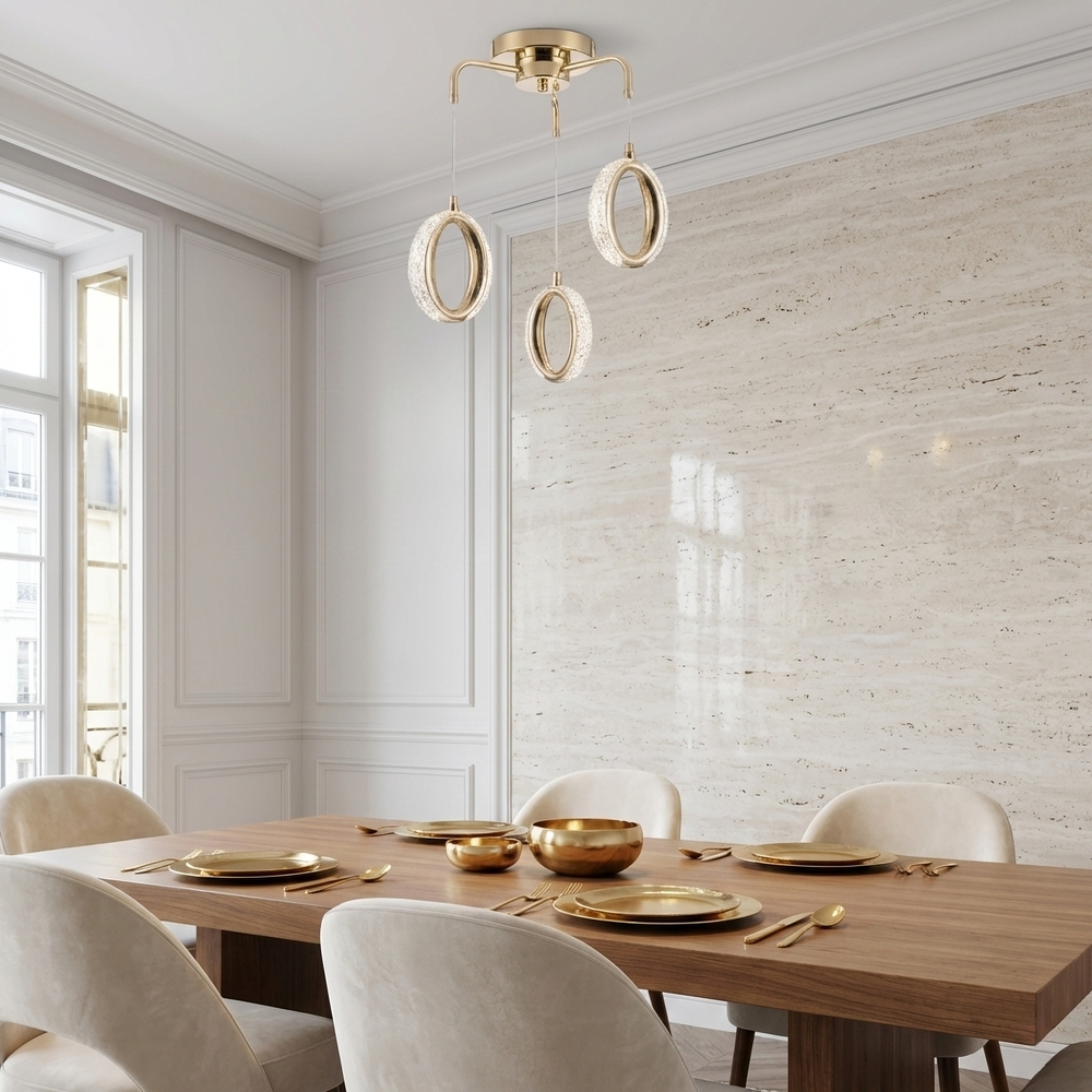 LAMPA SUFITOWA WISZĄCA LED G176-3CP ZŁOTA