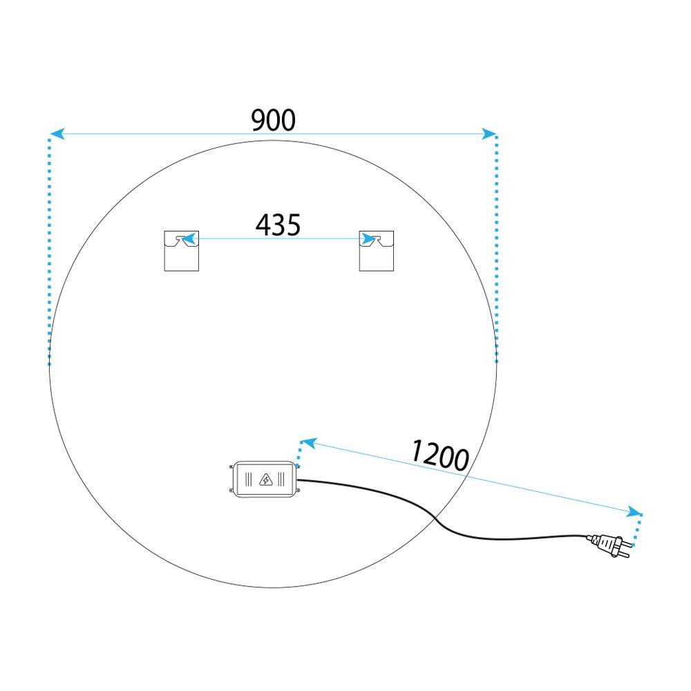 LUSTRO ŚCIENNE LED 90cm MMJ stal szczotkowana