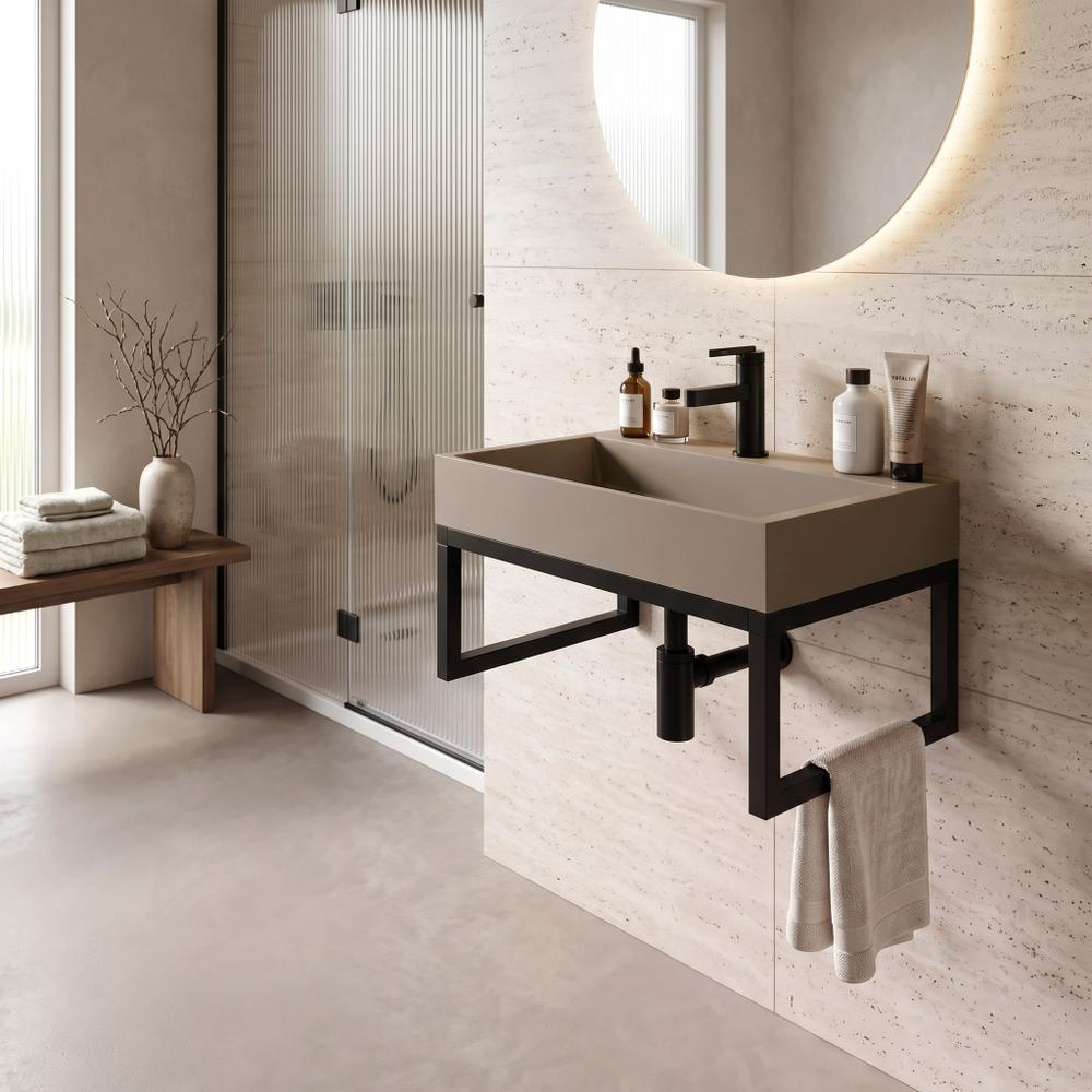 Umywalka konglomeratowa Rea GOYA TAUPE 50CM + stelaż