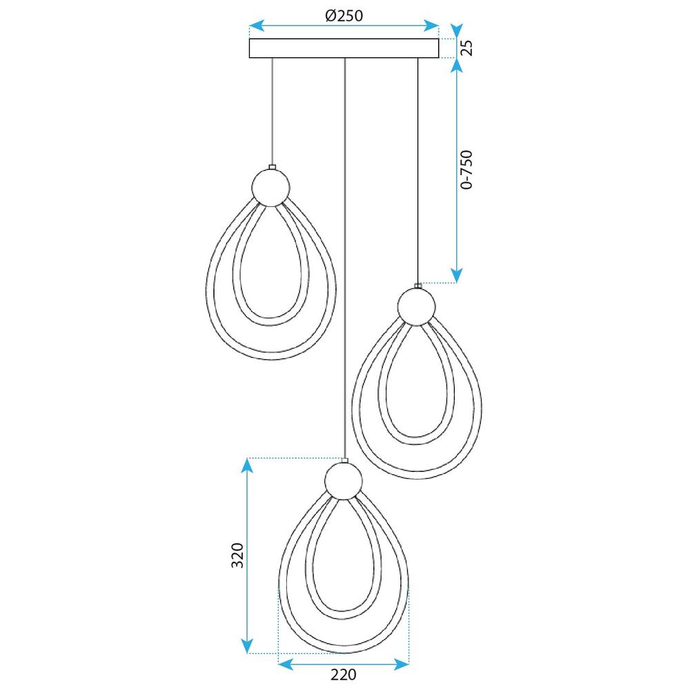 Lampe LED G022-3CPR Black
