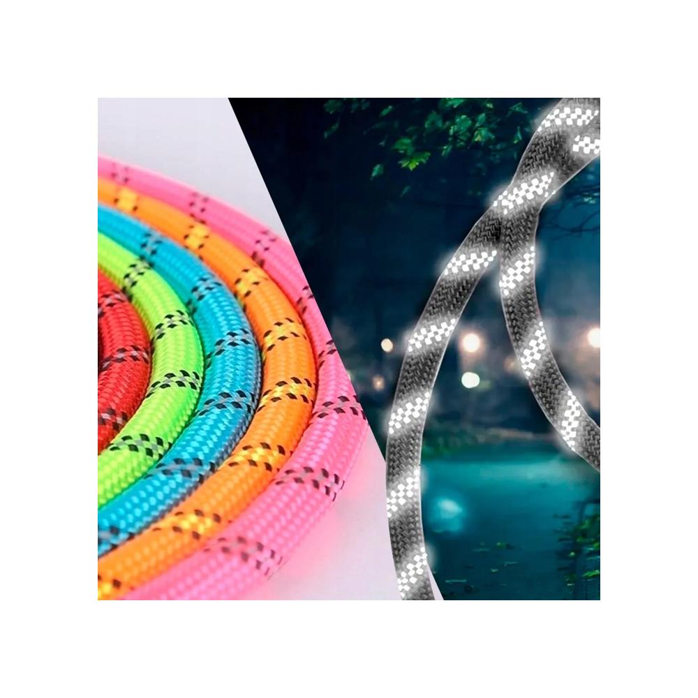 Smycz i obroża dla psa odblaskowa  PJ-035 czerwona