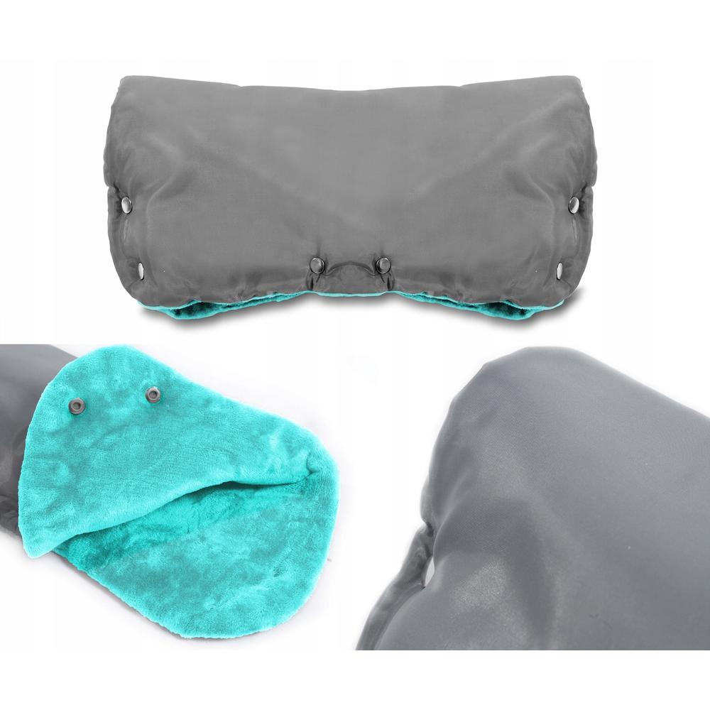 Mufka ocieplana na wózek dziecięcy - Szaro-niebieska