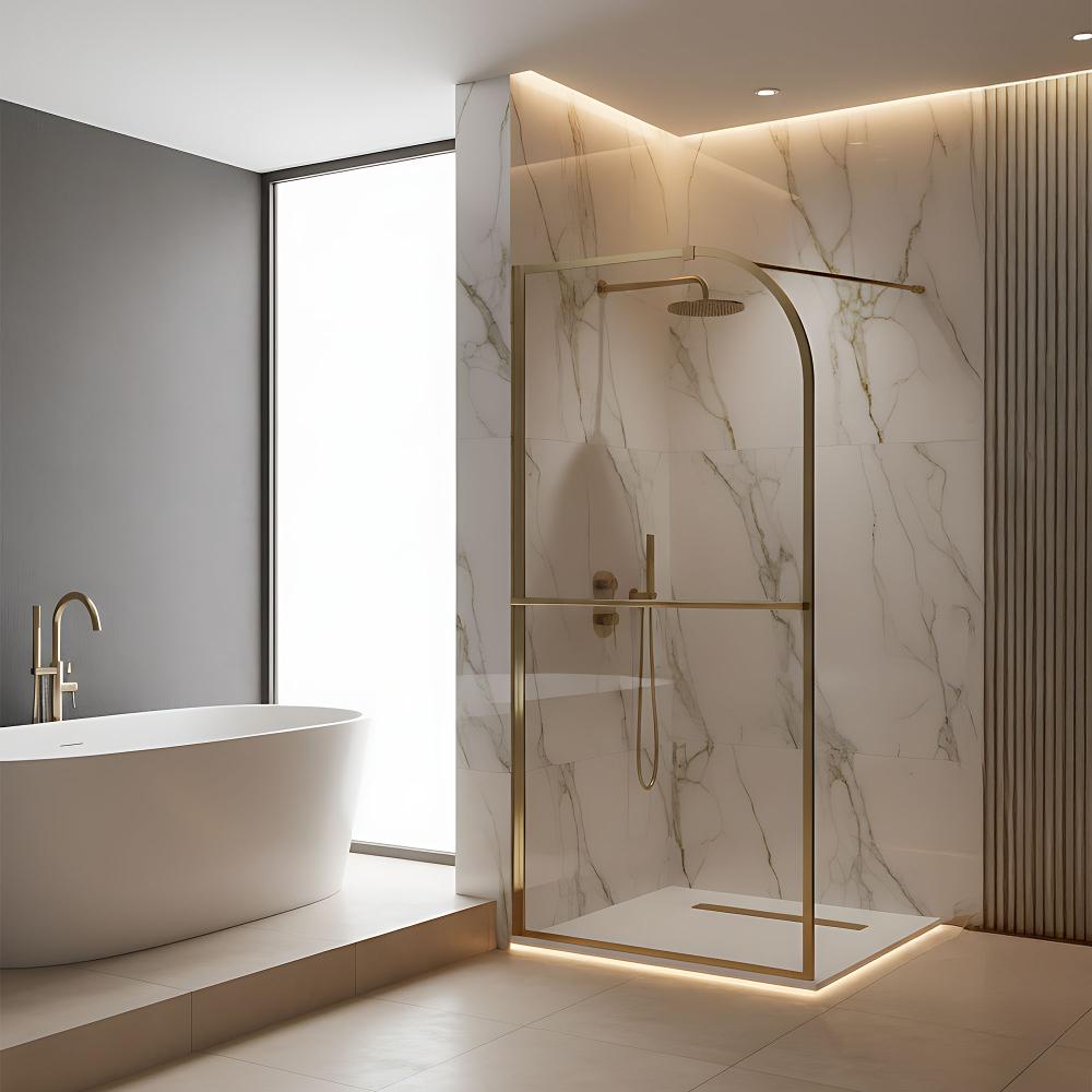 Shower screen Rea Sky Brush Gold 120