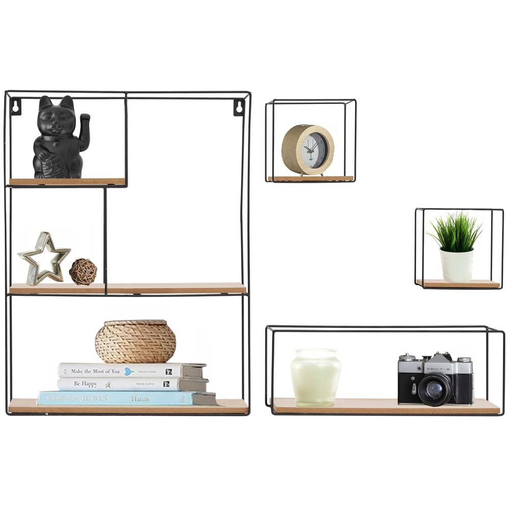 Zestaw 4 półek ściennych LOFT Metalowe Industrial 391883