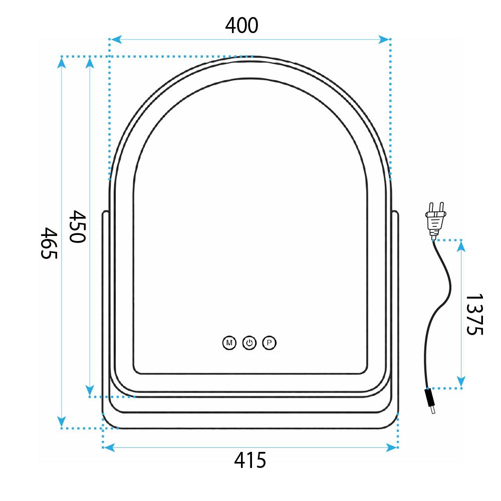 Lustro LED GLAM White 40x45cm