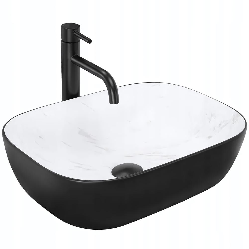 Umyvadlo na desku REA BELINDA Black Calala mat