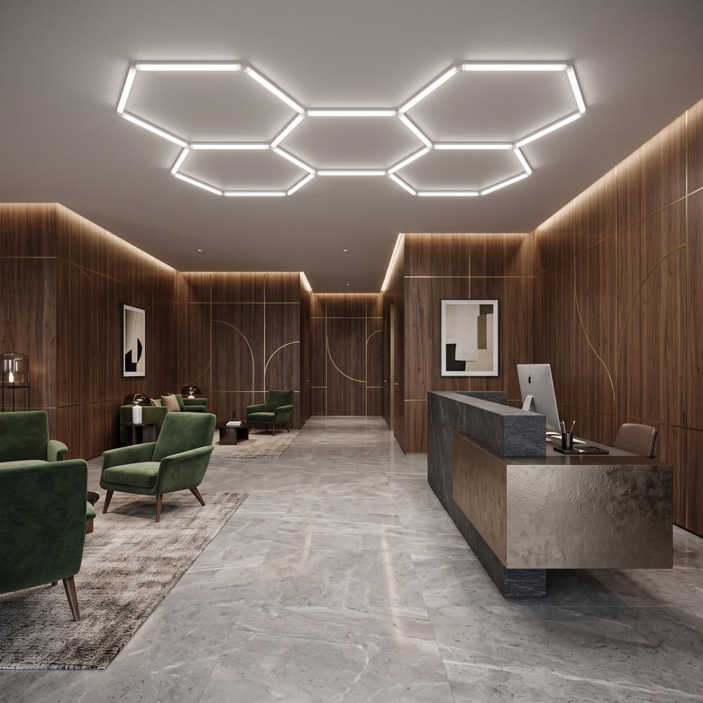 Lampa LED HEXAGON JNH051-H Biała