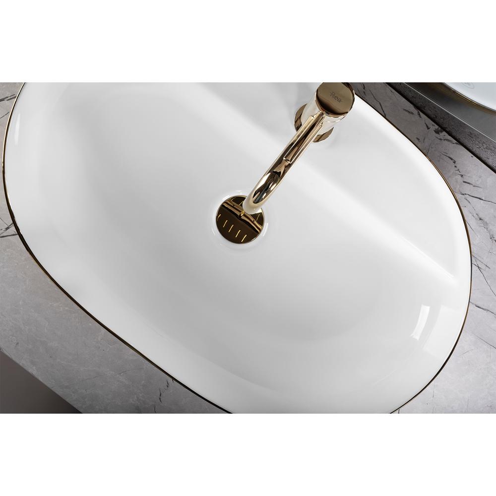 Lavatório de apoio Rea Aura 61 White Gold Brush