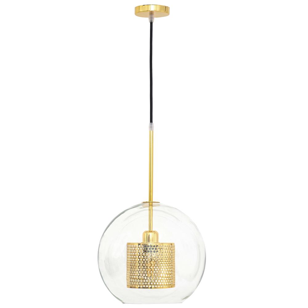 Lampa wisząca szklana loft APP555-1CP 25cm ZŁOTA