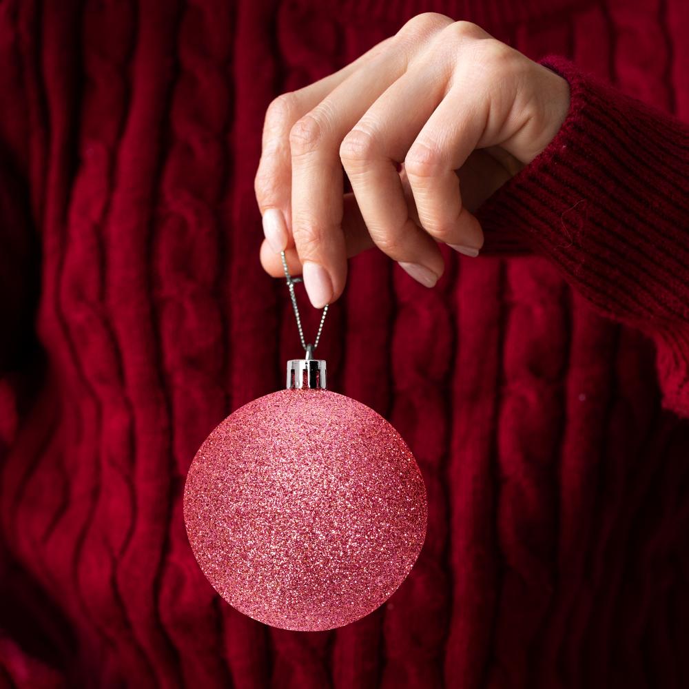 BOMBKI CHOINKOWE ROSE RED 36SZT 311433