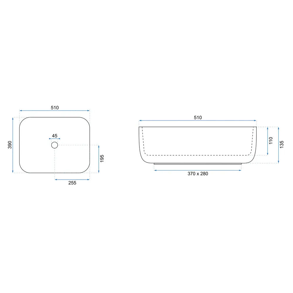 Умивальник на стільницю REA Demi Aiax Shiny