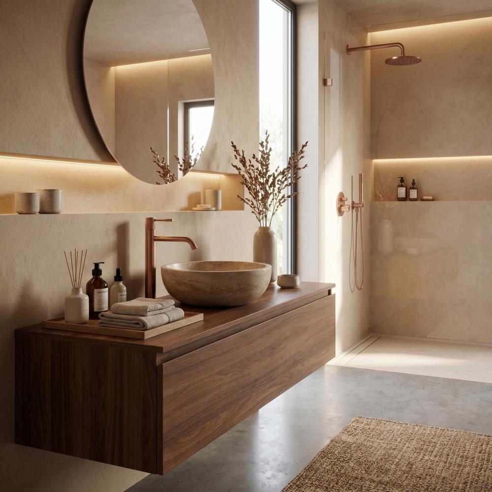 Umývadlový faucet Rea Venti  Brush Copper vysoký
