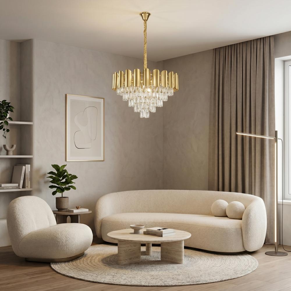 Lampa Wisząca z Kryształami SWE100-CP 60cm Złota