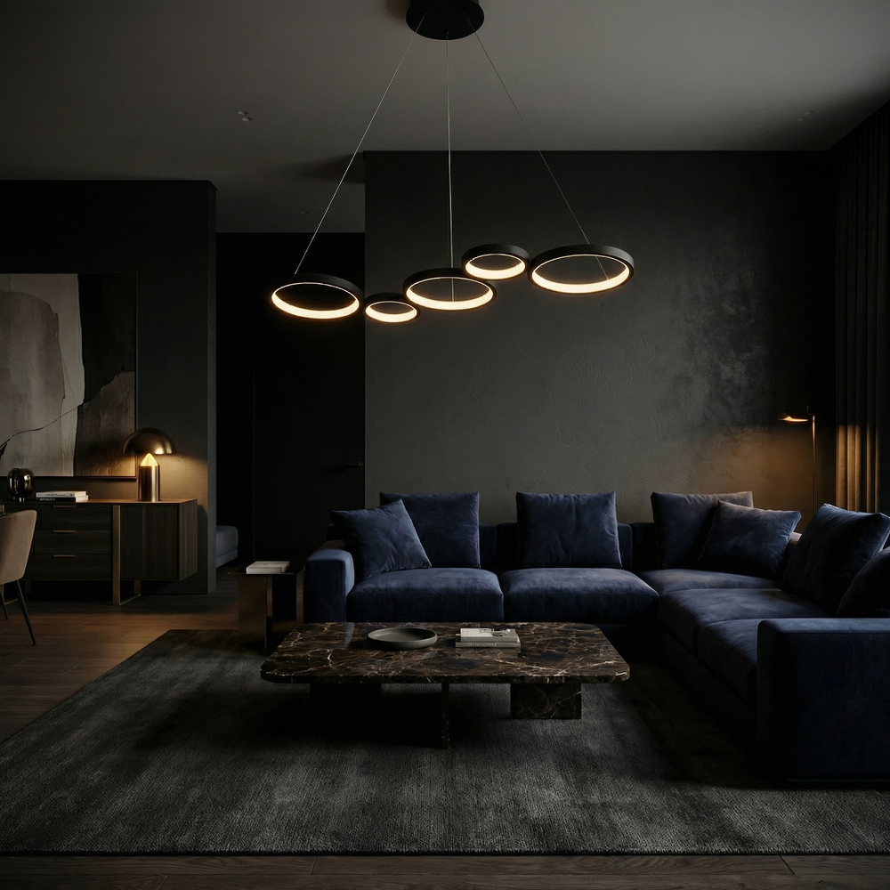 LAMPA SUFITOWA WISZĄCA APP1923-CP Czarna