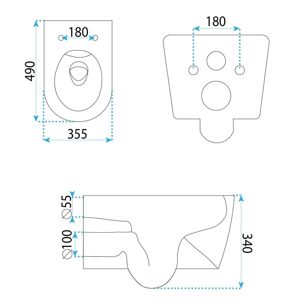 Toilet bowl Rea Gustavo Rimless