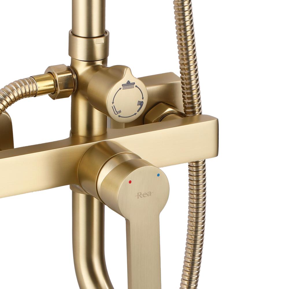 Kit de douche REA ARGUS GOLD BRUSH