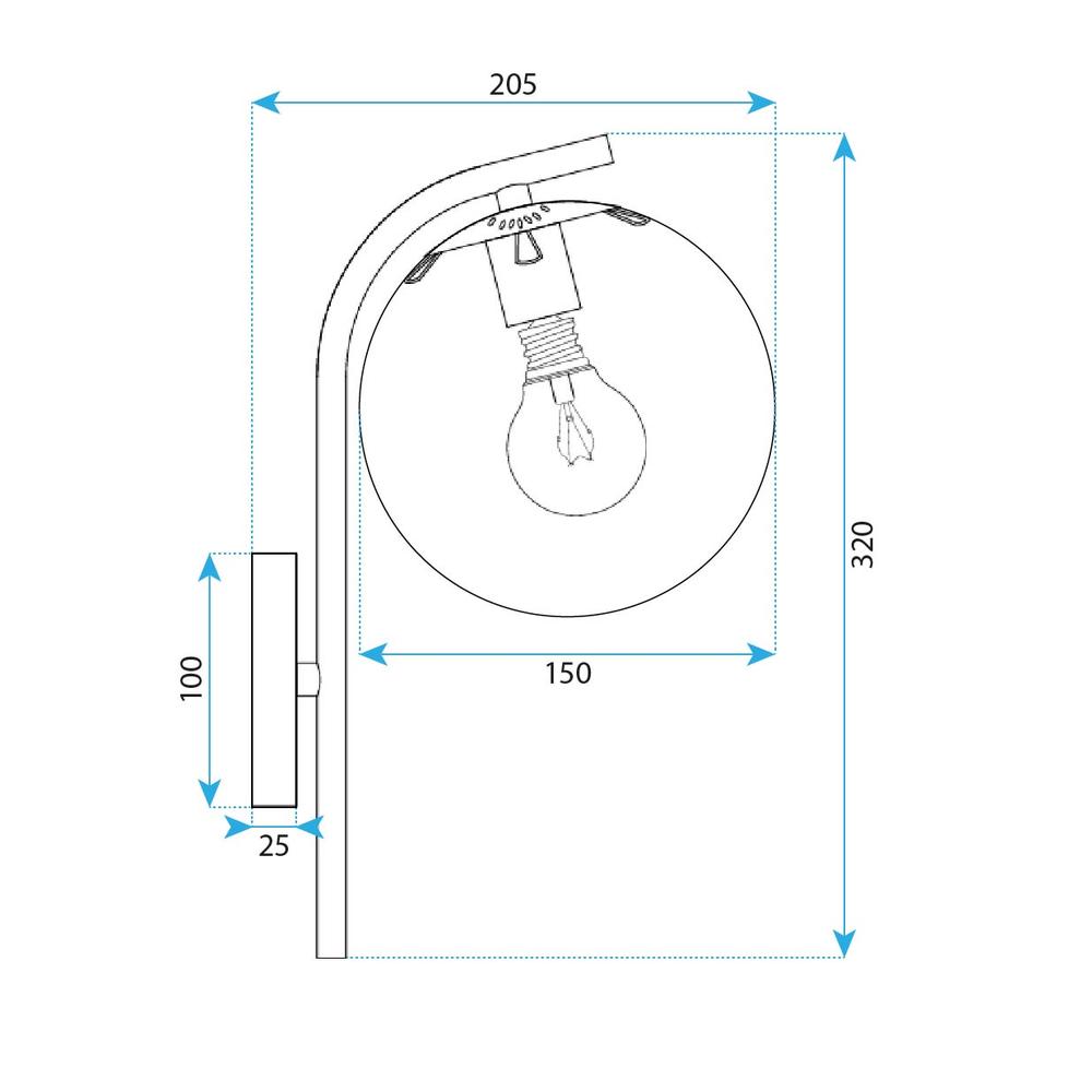 Wandlampe G103-1W BLACK