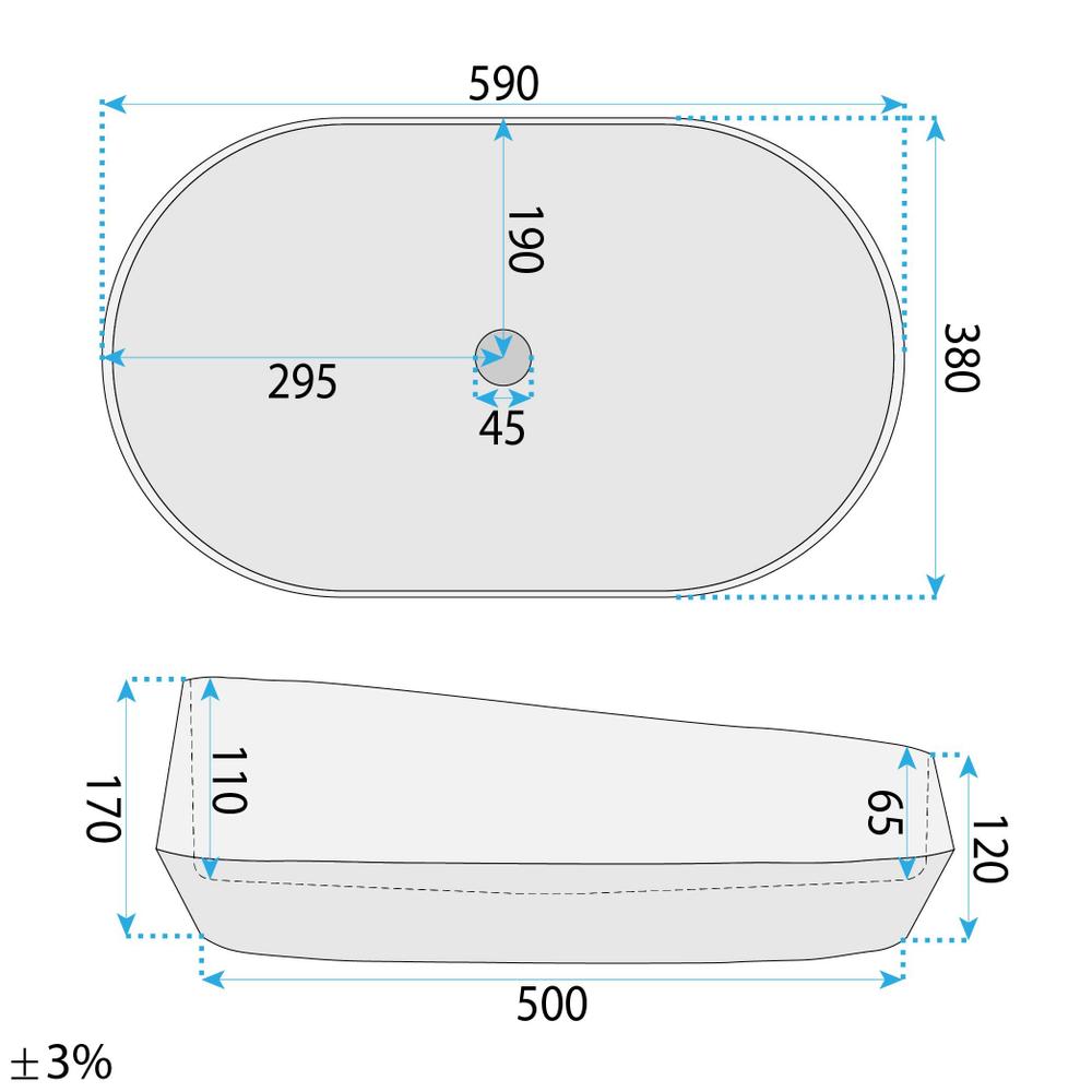 Opzetwastafel Rea Zoe Dune