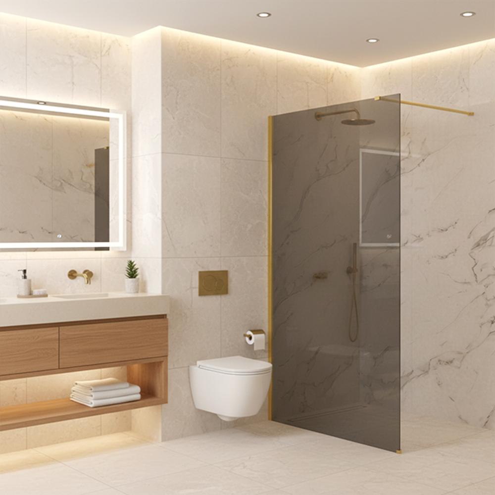 Tuš zaslon Rea Flexi Grey / Gold 130