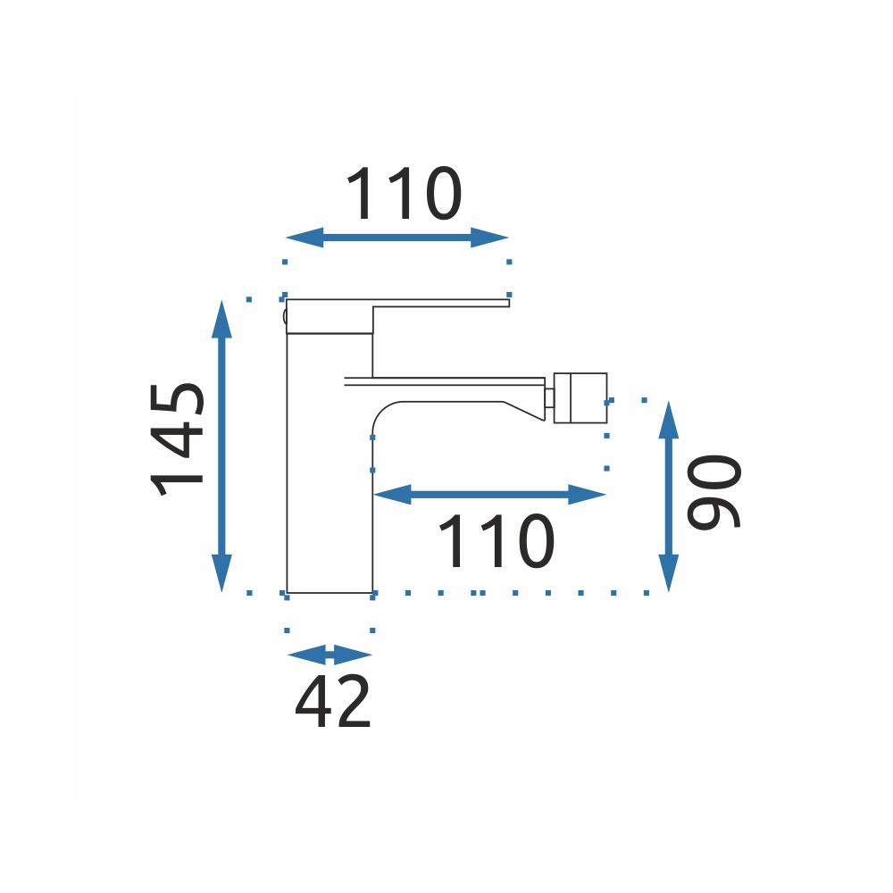 Bateria bidetowa Rea Storm złota