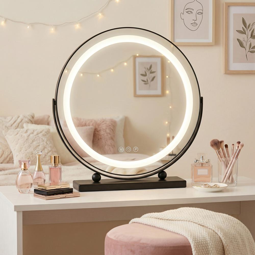 Zrkadlo LED MAKE-UP Black 40 cm