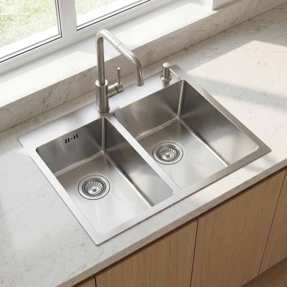 Oceľové umývadlo Toby BRUSH STEEL