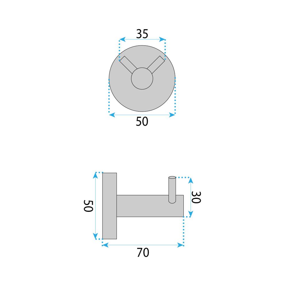 Wieszak łazienkowy Dwuramienny 5605 Leo Czarny