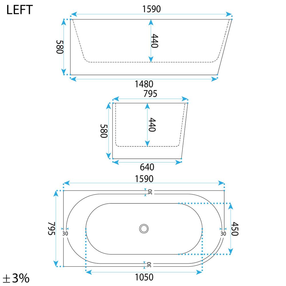 Wanna Akrylowa Narożna SYDNEY BELLANTO LEWA 160cm