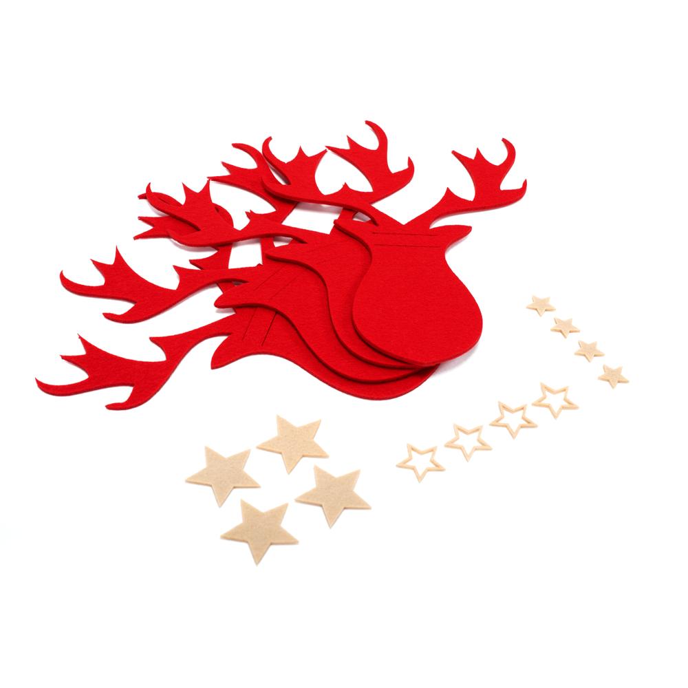 Pokrowiec na sztućce Świateczny 4 szt Renifer Czerwony 311377